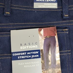 basic editions men's comfort action stretch jeans